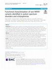 Research paper thumbnail of Functional characterization of rare NRXN1 variants identified in autism spectrum disorders and schizophrenia