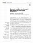 Research paper thumbnail of Catatonia and Delirium: Similarity and Overlap of Acute Brain Dysfunction