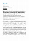 Research paper thumbnail of From science to policy: how can research community contribute to the reporting and verification needs under the Paris Agreement?