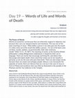 Research paper thumbnail of Day 19 Words of Life and Death