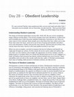 Research paper thumbnail of Day 28 -Obedient Leadership