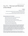 Research paper thumbnail of Day 40 -The Last and Wretched of the World