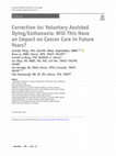 Research paper thumbnail of Correction to: Voluntary Assisted Dying/Euthanasia: Will This Have an Impact on Cancer Care in Future Years?