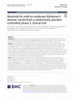 Research paper thumbnail of Masitinib for mild-to-moderate Alzheimer’s disease: results from a randomized, placebo-controlled, phase 3, clinical trial