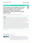 Research paper thumbnail of The kinematics and strategies of recovery steps during lateral losses of balance in standing at different perturbation magnitudes in older adults with varying history of falls