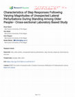 Research paper thumbnail of Characteristics of Step Responses Following Varying Magnitudes of Unexpected Lateral Perturbations During Standing Among Older People– Cross-sectional Laboratory Based Study