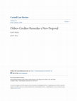 Research paper thumbnail of Debtor-Creditor Remedies a New Proposal