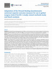 Research paper thumbnail of Adaptation of the Wound Healing Questionnaire universal-reporter outcome measure for use in global surgery trials (TALON-1 study): mixed-methods study and Rasch analysis