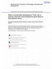 Research paper thumbnail of SMEs in sustainable development: Their role in poverty reduction and employment generation in sub-Saharan Africa