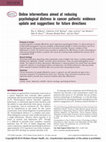 Research paper thumbnail of Online interventions aimed at reducing psychological distress in cancer patients: evidence update and suggestions for future directions