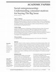 Research paper thumbnail of ACADEMIC PAPERS Social entrepreneurship: Understanding consumer motives for buying The Big Issue