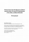 Research paper thumbnail of Primary Source for the Massacre of Nob in the Amarna Letters 273 and 274: Identification of Ili-milku as biblical Ahimelek