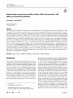 Research paper thumbnail of Relationship among sleep quality, quality of life and academic selfefficacy of university students