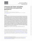 Research paper thumbnail of Governance fix? Power and politics in controversies about governing generative AI