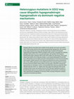 Research paper thumbnail of Heterozygous mutations in SOX2 may cause idiopathic hypogonadotropic hypogonadism via dominant-negative mechanisms