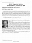 Research paper thumbnail of IEEE Magnetics Society Distinguished Lecturers for 2010