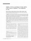 Research paper thumbnail of Stability of CXCL‐8 and Related AU‐Rich mRNAs in the Context of Hepatitis C Virus Replication In Vitro