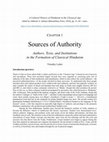 Research paper thumbnail of Sources of Authority: Authors, Texts, and Institutions in the Formation of Classical Hinduism