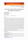 Research paper thumbnail of Bahadoran Fard, S., Jafarigohar, M., & Soleimani, H. (2024). TEFL master’s degree students’ incorporation of peer feedback in academic writing, Language Horizons, 1.19, 139-163.