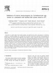 Research paper thumbnail of Inhibition of Listeria monocytogenes by Carnobacterium spp. strains in a simulated cold smoked fish system stored at 4°C