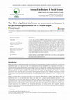 Research paper thumbnail of The effects of political interference on procurement performance in the parastatal organizations in Dar es Salaam Region