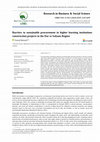 Research paper thumbnail of Barriers to sustainable procurement in higher learning institutions construction projects in the Dar es Salaam Region