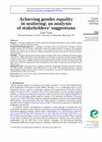 Research paper thumbnail of Achieving gender equality in seafaring: an analysis of stakeholders' suggestions