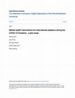 Research paper thumbnail of Mental health interventions for international seafarers during the COVID-19 Pandemic : a pilot study