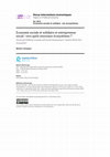 Research paper thumbnail of Économie Sociale et Solidaire et Entrepreneur Social : Vers Quels Nouveaux Écosystèmes ?