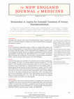 Research paper thumbnail of Rivaroxaban or Aspirin for Extended Treatment of Venous Thromboembolism