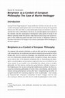 Research paper thumbnail of Hugo Bergmann as a Conduit of European Philosophy: The Case of Martin Heidegger