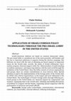 Research paper thumbnail of Application of Israeli Foreign Policy Technologies Through the Pro-Israel Lobby in the United States