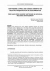 Research paper thumbnail of SOFTWARE LIVRE E DE CÓDIGO ABERTO NA GESTÃO ARQUIVÍSTICA DE DOCUMENTOS