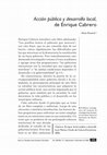 Research paper thumbnail of Cabrero, ENRIQUE(2005). Acción Pública y Desarrollo Local