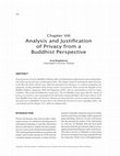 Research paper thumbnail of Analysis and Justification of Privacy from a Buddhist Perspective