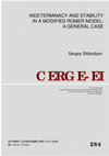 Research paper thumbnail of Indeterminacy and Stability in a Modified Romer Model: A General Case