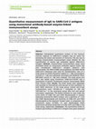 Research paper thumbnail of Quantitative measurement of IgG to SARS‐CoV‐2 antigens using monoclonal antibody‐based enzyme‐linked immunosorbent assays