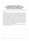 Research paper thumbnail of The Autobiography of Weni (1) An additional source on Egypt's nautical activities during the Old Kingdom