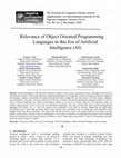 Research paper thumbnail of Relevance of Object Oriented Programming Languages in this Era of Artificial Intelligence (AI