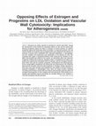 Research paper thumbnail of Opposing Effects of Estrogen and Progestins on LDL Oxidation and Vascular Wall Cytotoxicity: Implications for Atherogenesis