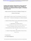 Research paper thumbnail of Getting to the Emergency Department in Time: Interviews With Patients and Their Caregivers on the Challenges to Emergency Care Utilization in Rural Uganda - a Grounded Theory Approach