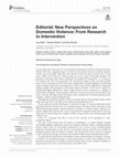 Research paper thumbnail of Editorial: New Perspectives on Domestic Violence: From Research to Intervention