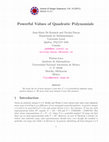 Research paper thumbnail of Powerful values of quadratic polynomials