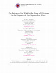 Research paper thumbnail of On integers for which the sum of divisors is the square of the squarefree core