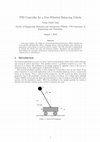 Research paper thumbnail of PID Controller for a Two-Wheeled Balancing Vihicle