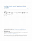 Research paper thumbnail of Religious Diversity and the Epistemic Justification of Religious Belief