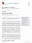 Research paper thumbnail of Genome Sequence of Canine Polyomavirus in Respiratory Secretions of Dogs with Pneumonia of Unknown Etiology