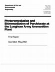 Research paper thumbnail of Phytoremediation and Bioremediation of Perchlorate at the Longhorn Army Ammunition Plant