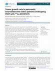 Research paper thumbnail of Tumor growth rate in pancreatic neuroendocrine tumor patients undergoing PRRT with 177Lu-DOTATATE