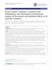 Research paper thumbnail of Novel C16orf57 mutations in patients with Poikiloderma with Neutropenia: bioinformatic analysis of the protein and predicted effects of all reported mutations